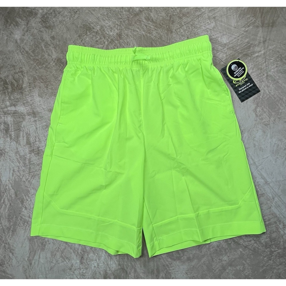 Bright Yellow Athletic Shorts For Boy XXL 18 With Pockets And Drawstring Waiste